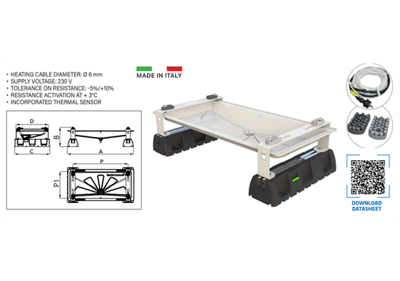 Kondensatwanne beheizt "Blue River" mit Sockel, beheizt